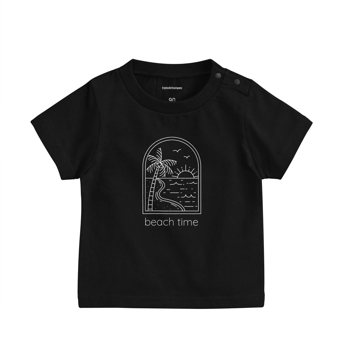 Beach Time ベビー Tシャツ ブラック