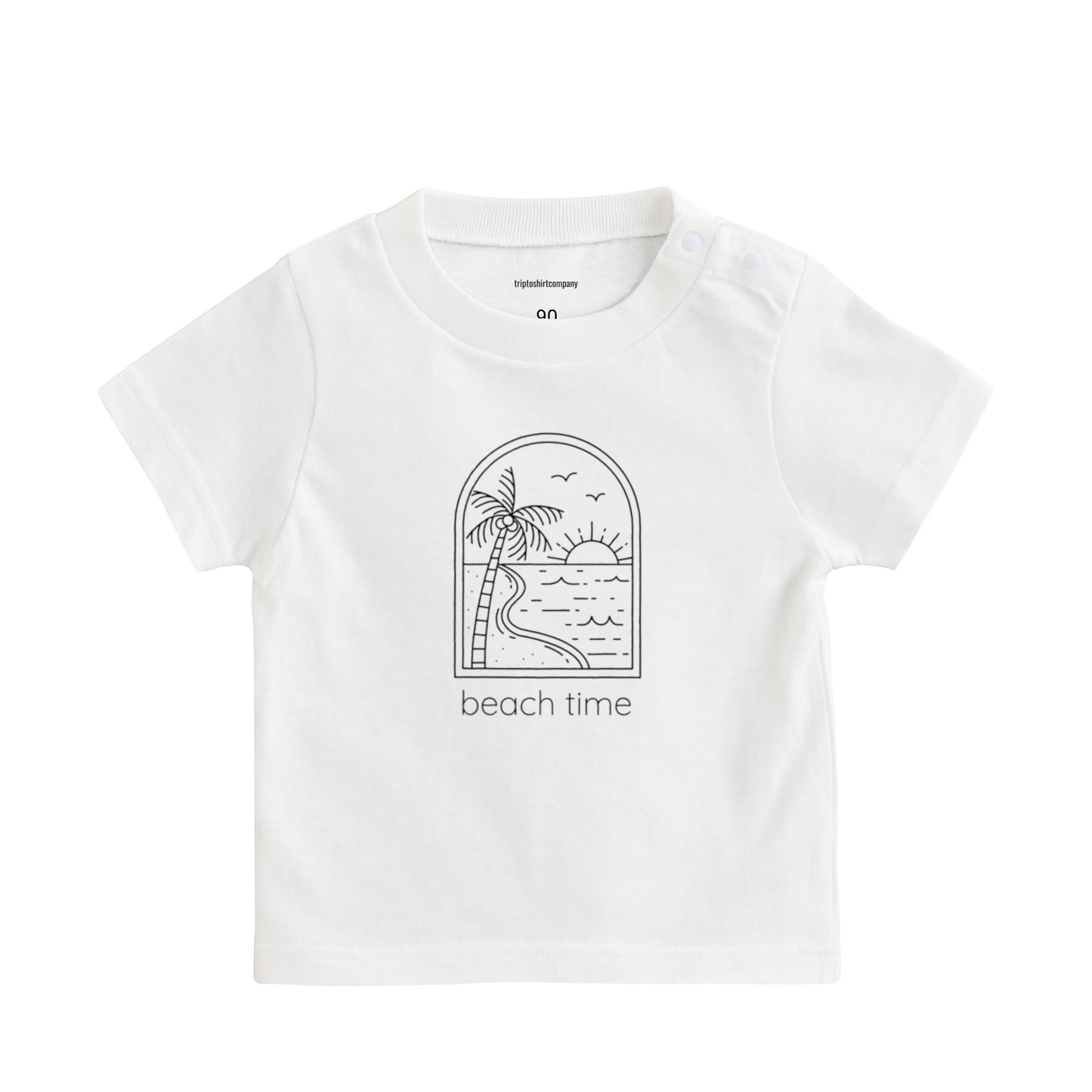 Beach Time ベビー Tシャツ ホワイト