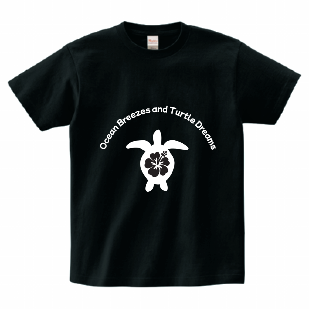 【Turtle Dreams】ビッグロゴ 大人用Tシャツ (ブラック)