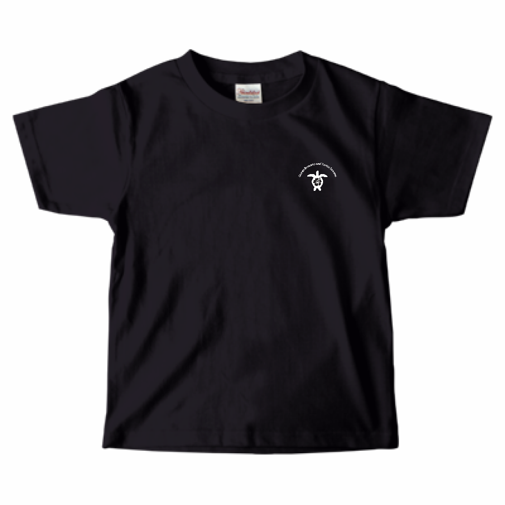 【Turtle Dreams|タートルドリームス】ミニロゴTシャツ(キッズ用)|100〜150サイズ/綿100%/親子リンク・ペットリンク対応/おそろいコーデ(ブラック)