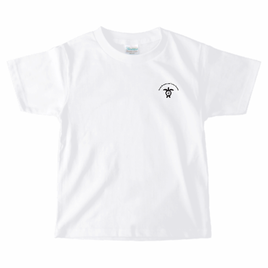 【Turtle Dreams|タートルドリームス】ミニロゴTシャツ(キッズ用)|100〜150サイズ/綿100%/親子リンク・ペットリンク対応/おそろいコーデ(ホワイト)