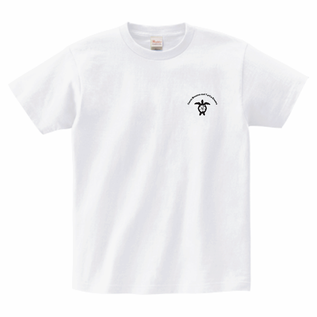 【Turtle Dreams|タートルドリームス】ミニロゴTシャツ(大人用)|ユニセックス/コットン100%/ナチュラルリンク対応(ホワイト)