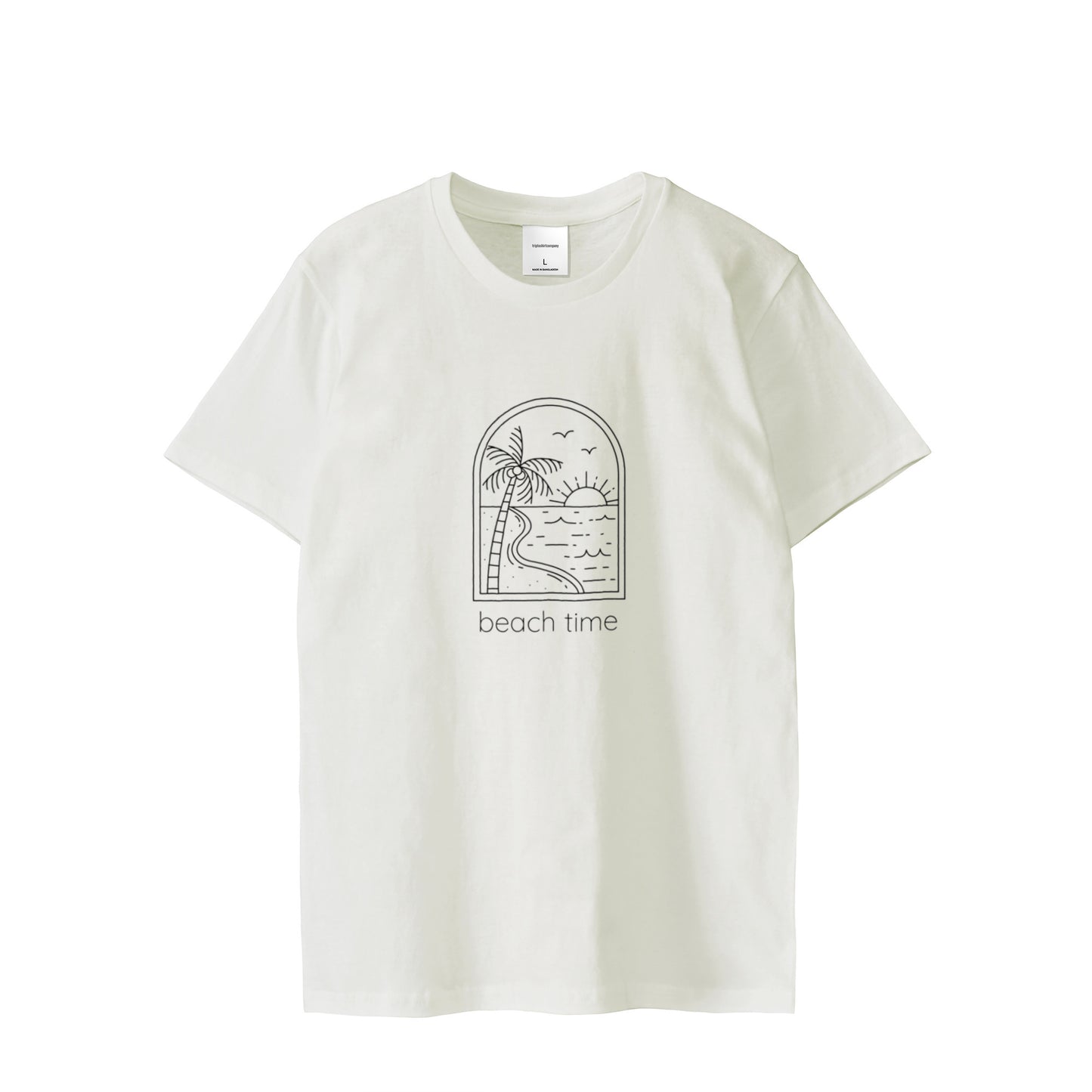 Beach Time 大人用 ビッグロゴ Tシャツ ホワイト