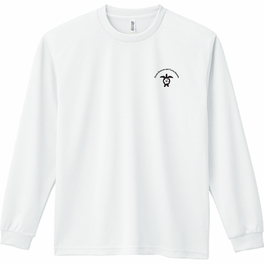 【Turtle Dreams｜タートルドリームス】ドライロングスリーブTシャツ（大人用）｜ユニセックス／吸汗速乾・UVカット／ナチュラルリンク対応(ホワイト)