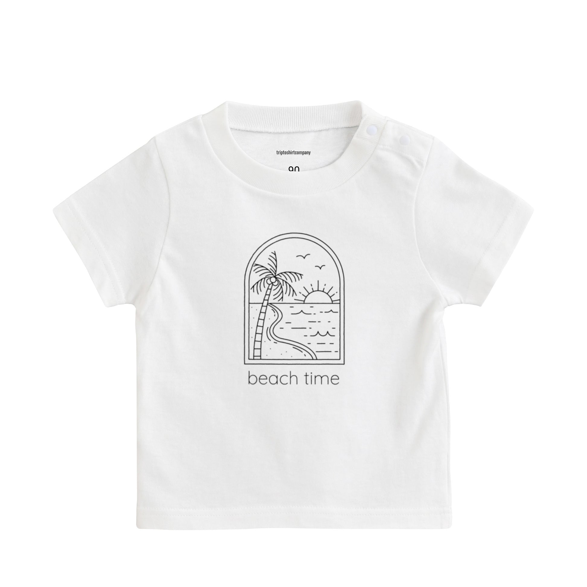 Beach Time ベビー Tシャツ ホワイト