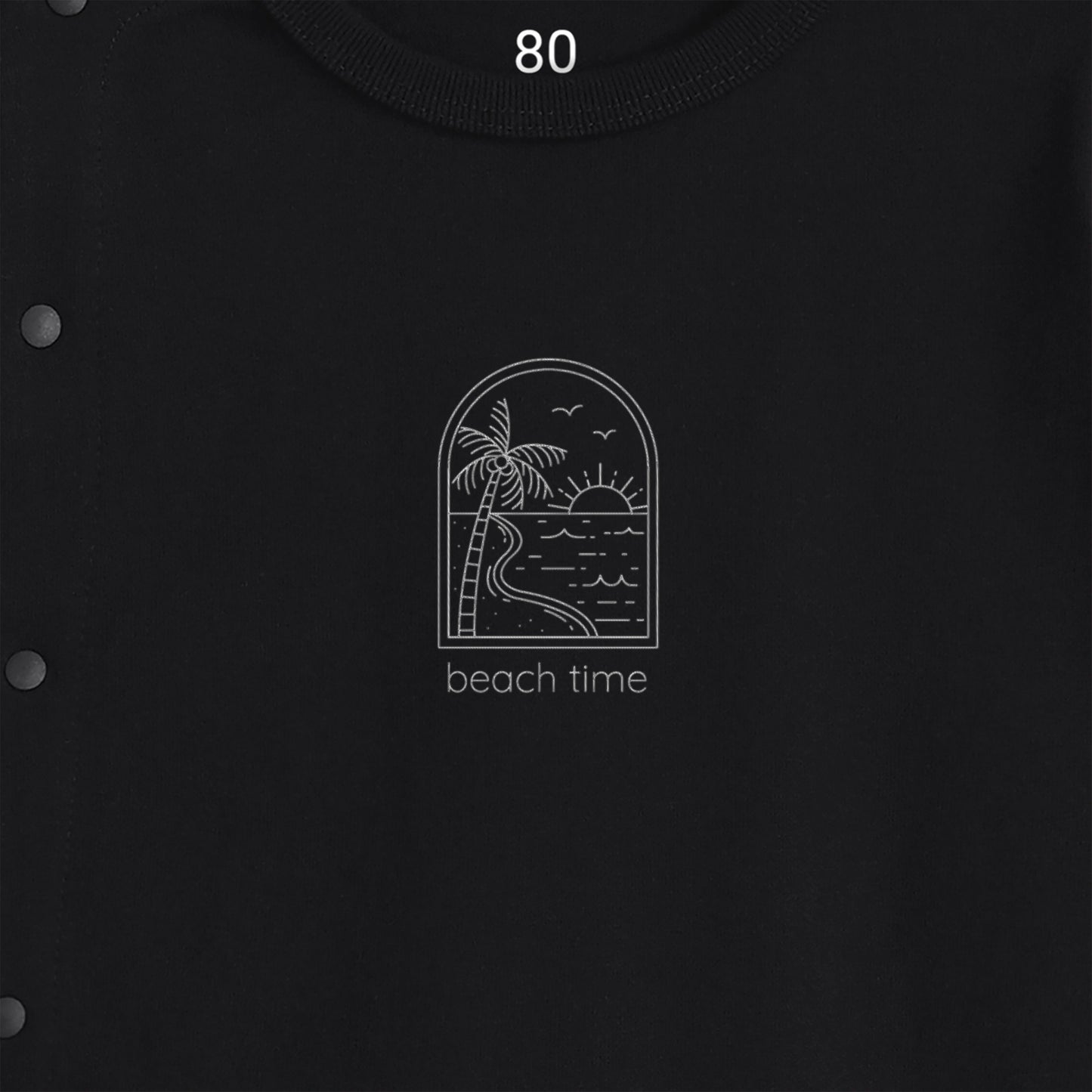 Beach Time ベビー カバーオール ロゴ 刺繍 ブラック