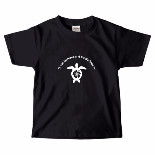 【Turtle Dreams｜タートルドリームス】キッズTシャツ｜100～150サイズ対応／ユニセックス／コットン100％／リンクコーデ対応(ブラック)