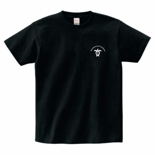 【Turtle Dreams｜タートルドリームス】ミニロゴTシャツ（大人用）｜ユニセックス／コットン100％／ナチュラルリンク対応（ブラック）