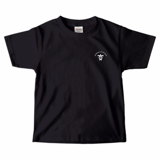 【Turtle Dreams｜タートルドリームス】ミニロゴTシャツ（キッズ用）｜100〜150サイズ／綿100％／親子リンク・ペットリンク対応／おそろいコーデ(ブラック)