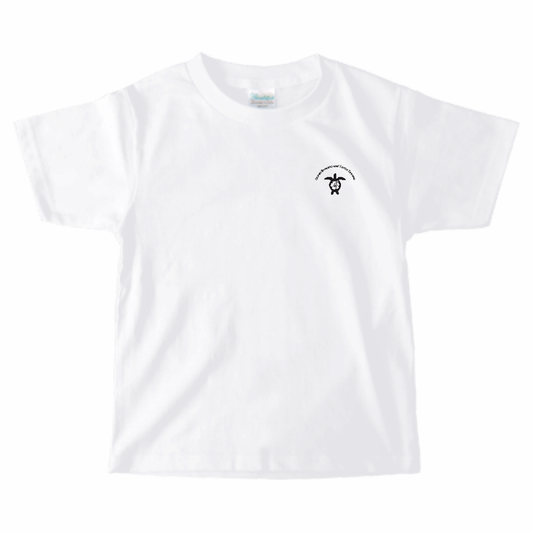 【Turtle Dreams｜タートルドリームス】ミニロゴTシャツ（キッズ用）｜100〜150サイズ／綿100％／親子リンク・ペットリンク対応／おそろいコーデ（ホワイト）