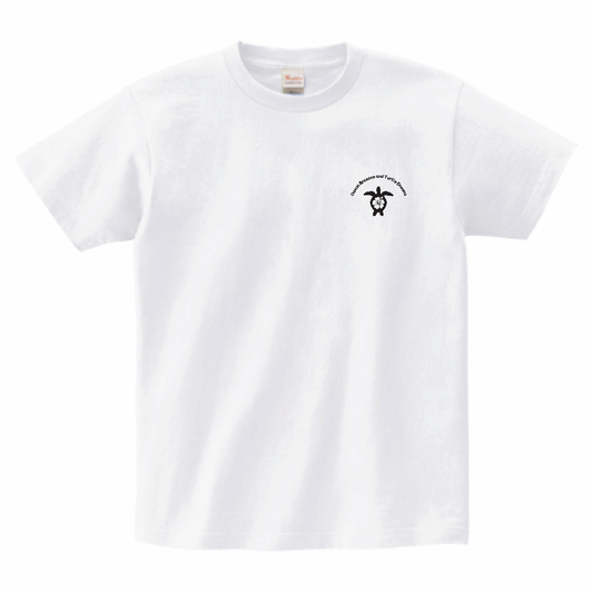 【Turtle Dreams｜タートルドリームス】ミニロゴTシャツ（大人用）｜ユニセックス／コットン100％／ナチュラルリンク対応(ホワイト)